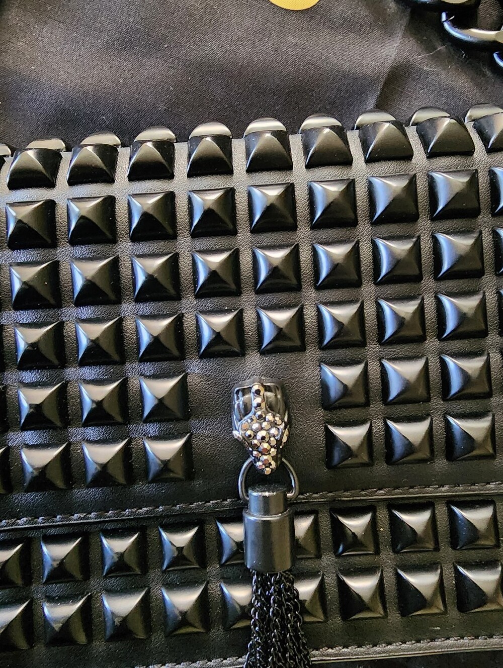 ALDO Gorgio Black Studded Cross Body Purse NWOT - Picture 6 of 6